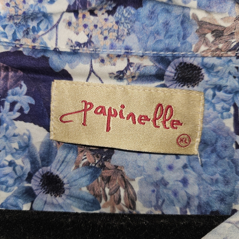 XL Papinelle Pajama Set Top Bottom Flower Print Womens Extra Large - Picture 7 of 16